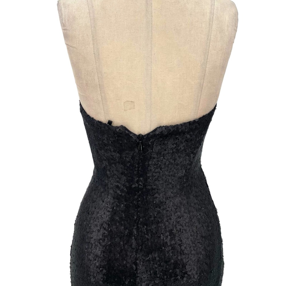 Nookie Black Strapless Sequin Gown with Side Thigh Slit - Picture 9 of 12